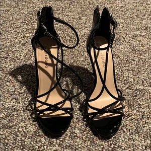 Black strappy heels
